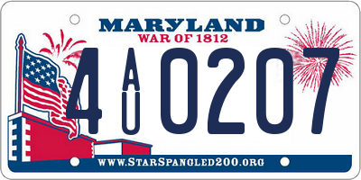 MD license plate 4AU0207
