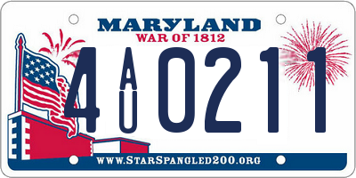MD license plate 4AU0211