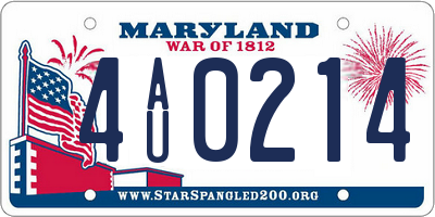 MD license plate 4AU0214