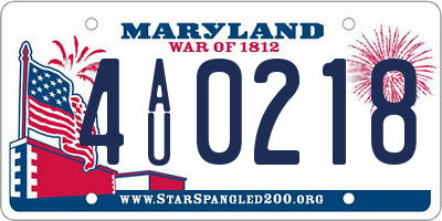 MD license plate 4AU0218