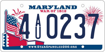 MD license plate 4AU0237