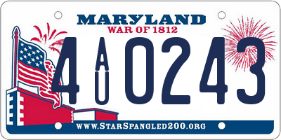 MD license plate 4AU0243