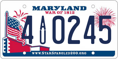MD license plate 4AU0245