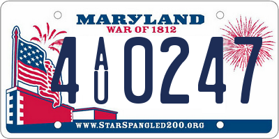 MD license plate 4AU0247
