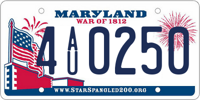 MD license plate 4AU0250
