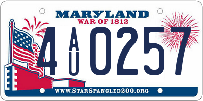 MD license plate 4AU0257