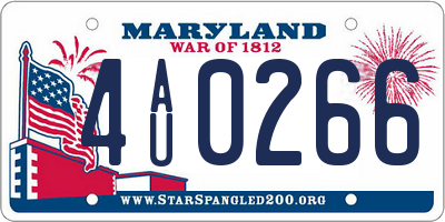 MD license plate 4AU0266