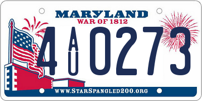 MD license plate 4AU0273