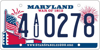 MD license plate 4AU0278
