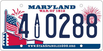 MD license plate 4AU0288