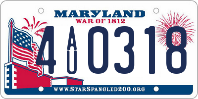 MD license plate 4AU0318
