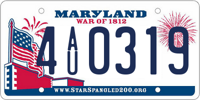 MD license plate 4AU0319