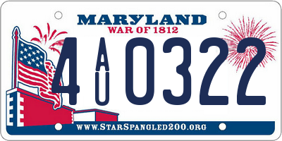 MD license plate 4AU0322