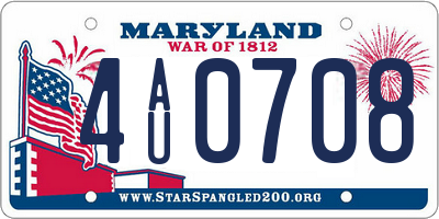 MD license plate 4AU0708