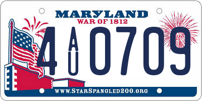 MD license plate 4AU0709