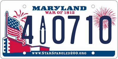 MD license plate 4AU0710