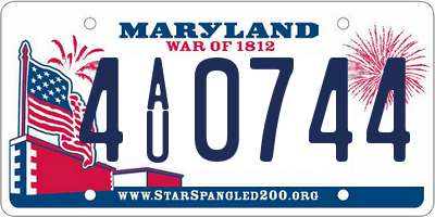 MD license plate 4AU0744