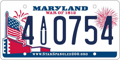 MD license plate 4AU0754