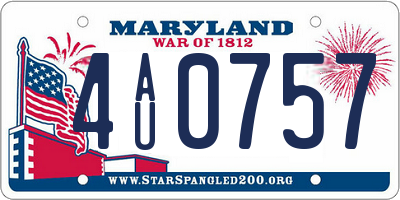MD license plate 4AU0757