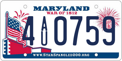 MD license plate 4AU0759