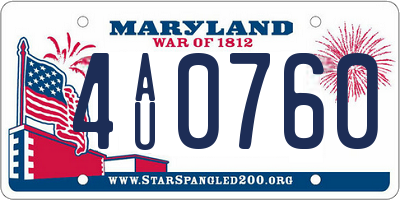 MD license plate 4AU0760