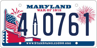 MD license plate 4AU0761