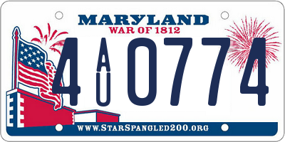 MD license plate 4AU0774
