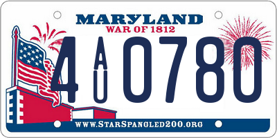 MD license plate 4AU0780
