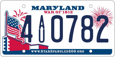 MD license plate 4AU0782