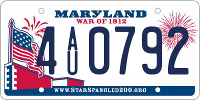 MD license plate 4AU0792