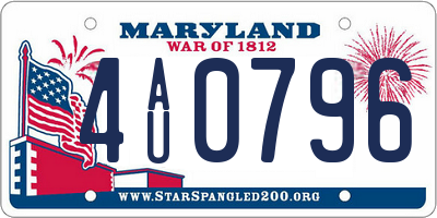 MD license plate 4AU0796