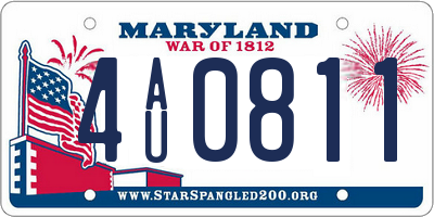 MD license plate 4AU0811