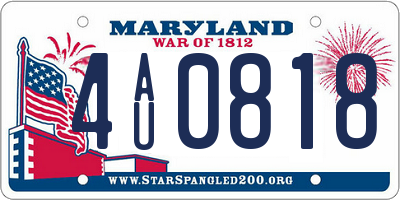 MD license plate 4AU0818