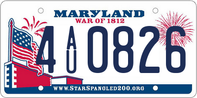 MD license plate 4AU0826