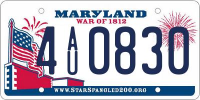 MD license plate 4AU0830