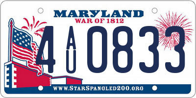 MD license plate 4AU0833