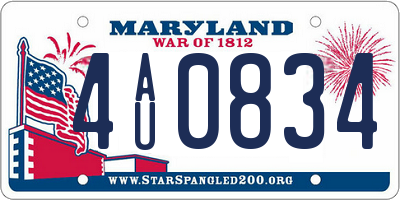 MD license plate 4AU0834