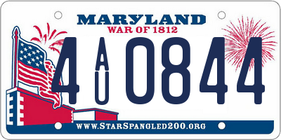 MD license plate 4AU0844