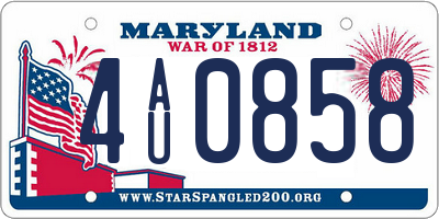 MD license plate 4AU0858