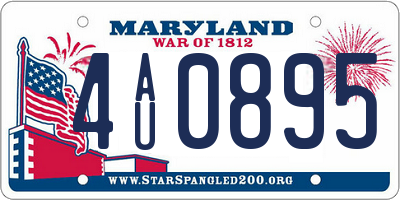 MD license plate 4AU0895