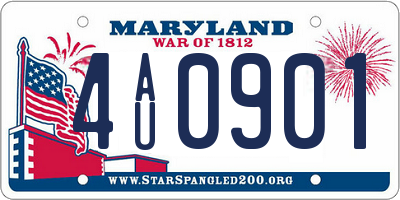 MD license plate 4AU0901