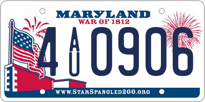MD license plate 4AU0906
