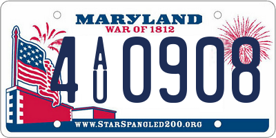 MD license plate 4AU0908