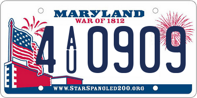 MD license plate 4AU0909