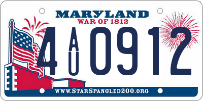 MD license plate 4AU0912