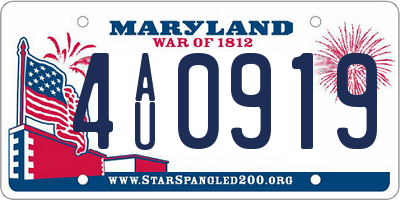 MD license plate 4AU0919