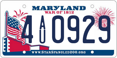 MD license plate 4AU0929