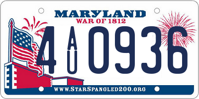 MD license plate 4AU0936