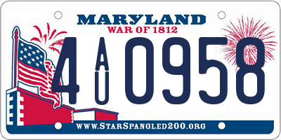 MD license plate 4AU0958