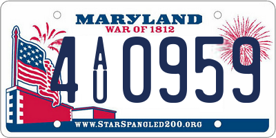 MD license plate 4AU0959